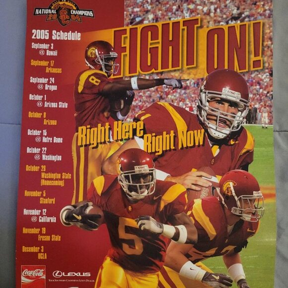 VINTAGE 2005 USC FOOTBALL SCHEDULE POSTER - Picture 1 of 2